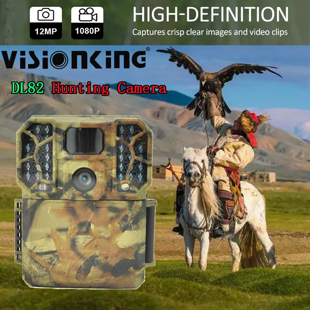 

Visionking 82° FOV Hunting Trail Camera 12MP 1080P IP66 940nm IR LED Mini HD Wildlife Scout Surveillance Camera Motion Detector