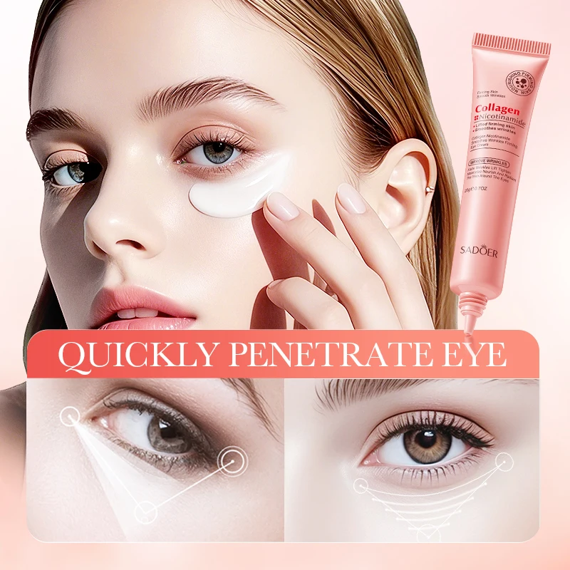 SADOER Niacinamide Eye Cream, Collagen Hydrating, Refreshing and Non-Sticky, Firming Skin, Anti-Wrinkles and Anti-Dark Circles - view 4