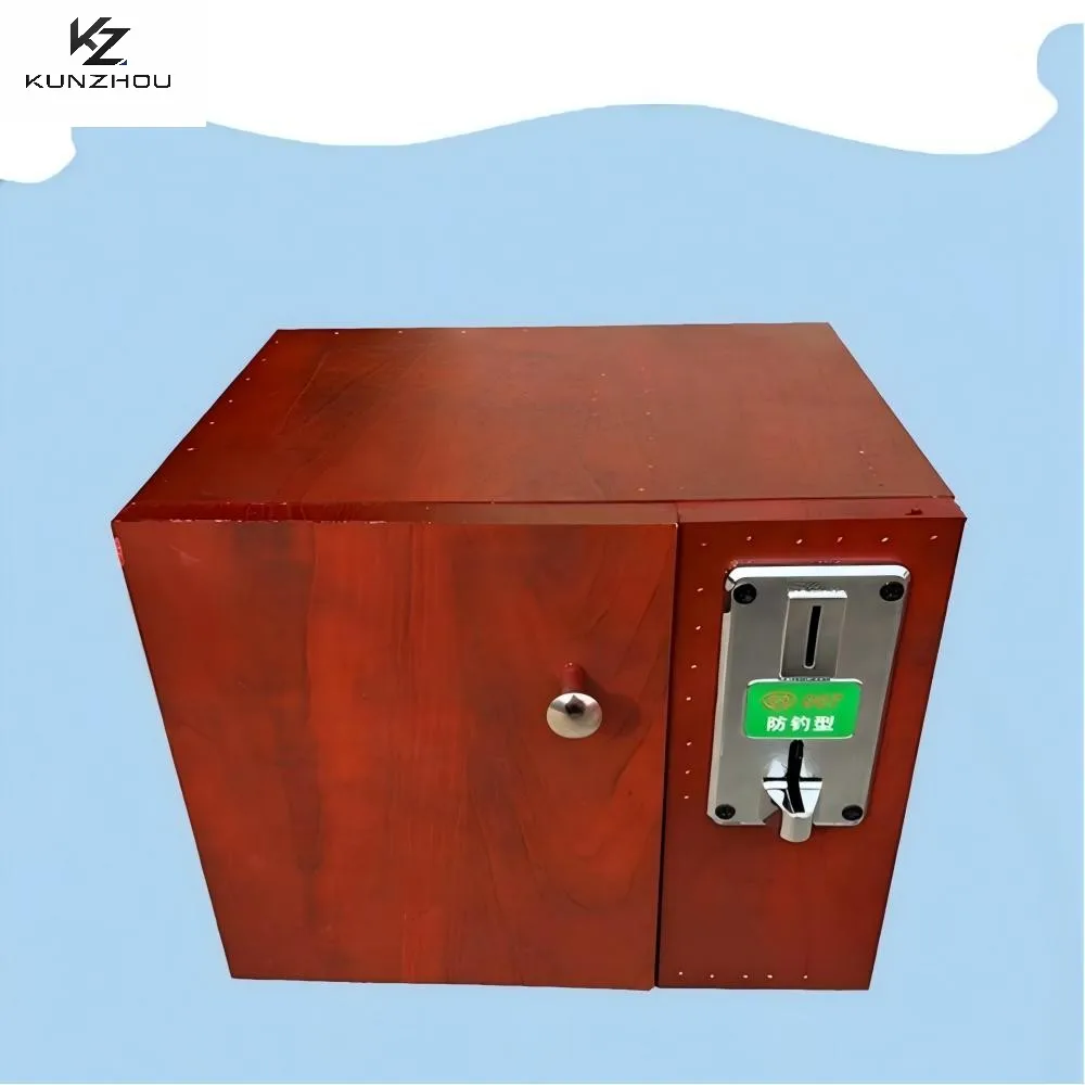 Coin operated mechanism box, dark grid, magical island, secret room team, finished mechanism game, coin round with woodworking d