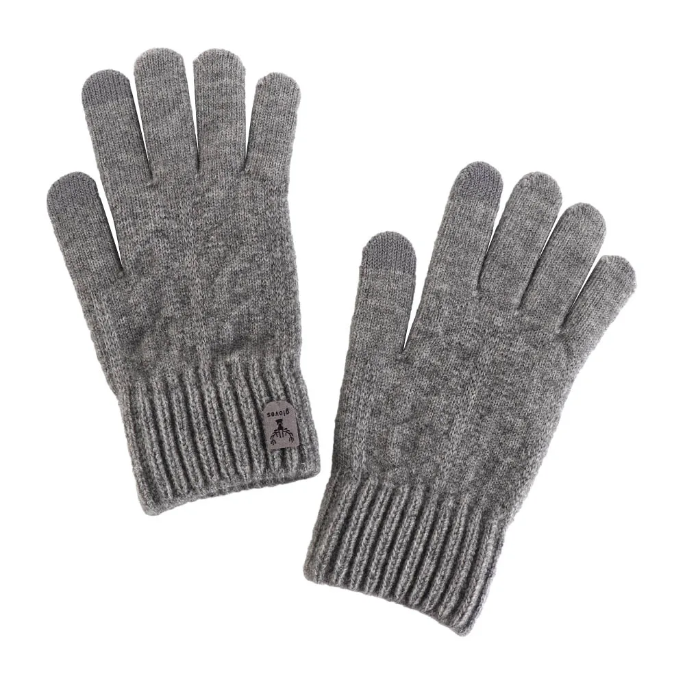 Fashion Wool Men Knitted Gloves Touchscreen Thickened Knitted Woolen Gloves Nonslip Mittens Full Finger Gloves Sports