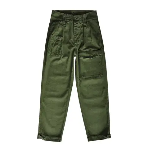 SauceZhan P37 영국 육군 바지 OG107 유틸리티 피로 바지 클래식 밀리터리 올리브 새틴 베이커 바지 바지 & 카프리 카고 바지