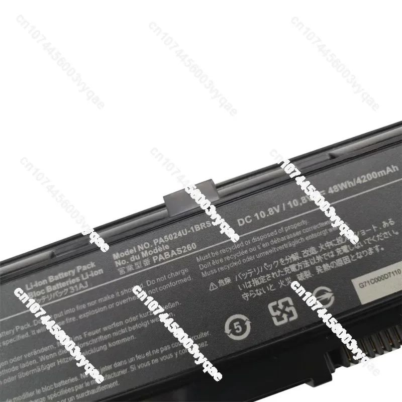 100% Original 4200mAh for Toshiba L800 L830 L840 L850 L855 M800 M805 C805 C850 PA5024U-1BRS PA5025U-1BRS Laptop Battery