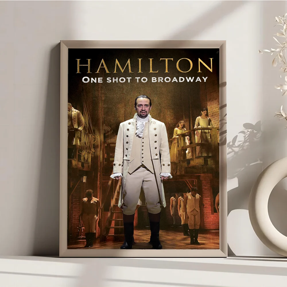 1PCAmerican Musical Hamilton Poster Movie Sticky Posters Retro Kraft Paper Sticker DIY Room Bar Cafe Aesthetic Art Wall Painting