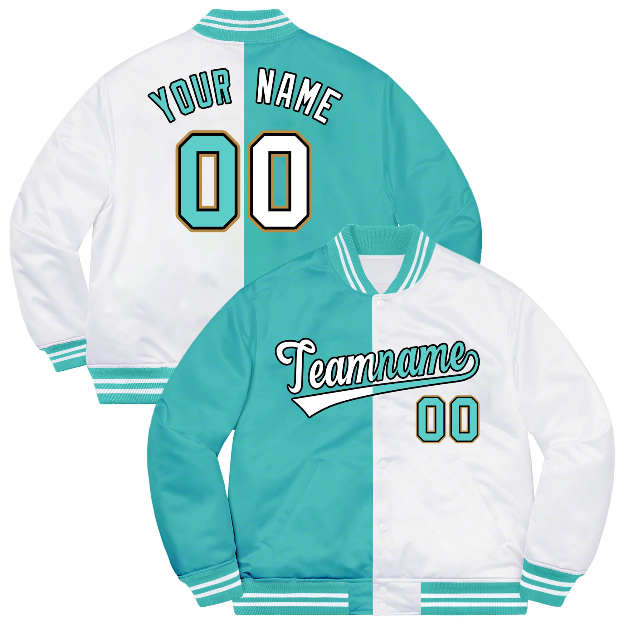 

Custom Baseball Jacket Split Full-Snap Jacket Personalized Stitched Name Number Logo Varsity Letterman Hip pop Coat