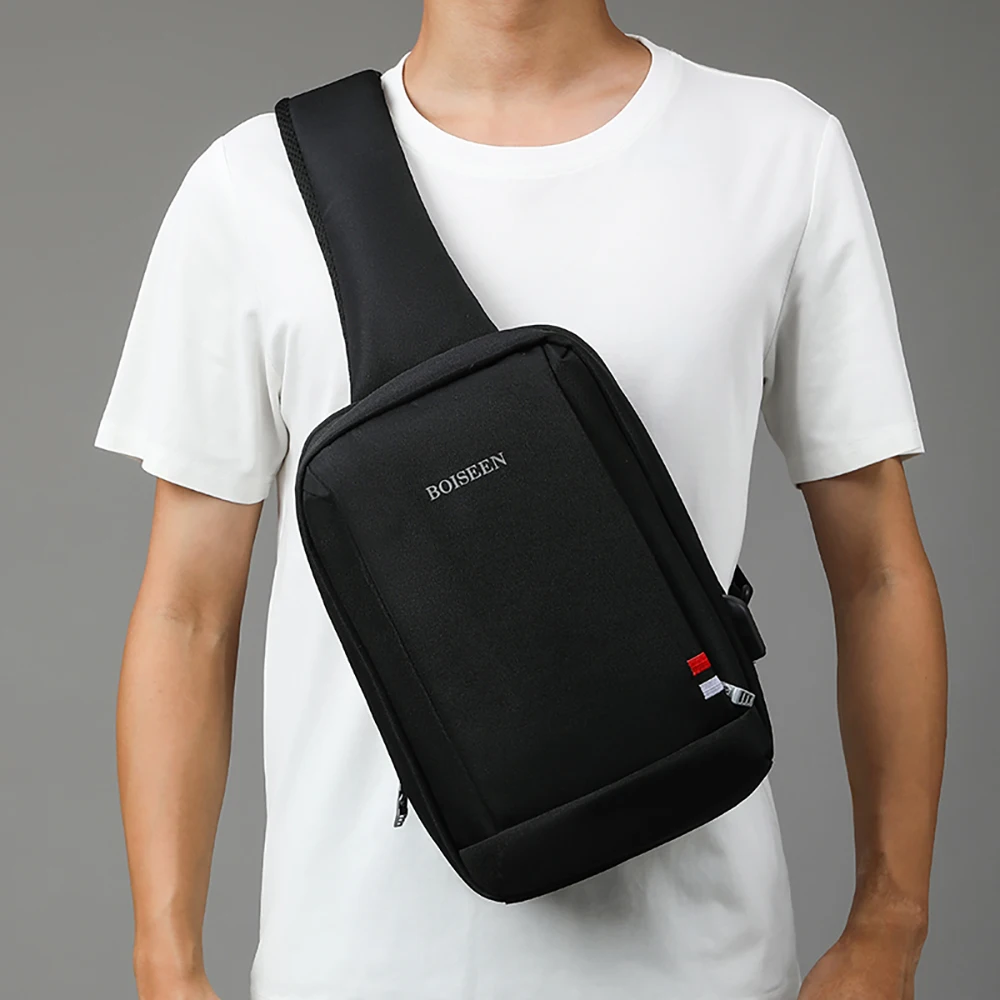 Sac à bandoulière léger pour hommes, sac de poitrine de grande capacité pour les déplacements quotidiens, sac à bandoulière antivol pour un usage quotidien 1 pièces