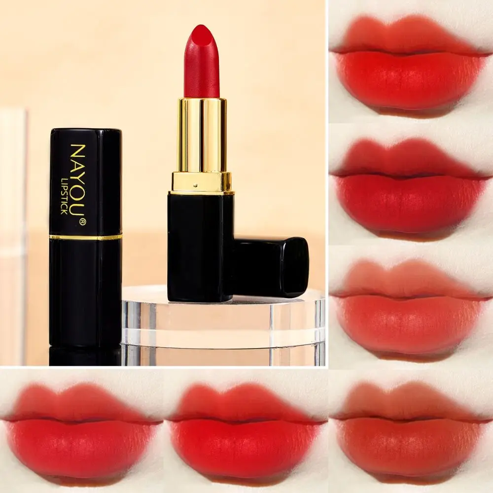 6PCS Waterproof Soft Fog Matte Lipstick Long-lasting Non-Fading Lip Gloss Square Tube Moisturizing Lip Stick Makeup Cosmetics