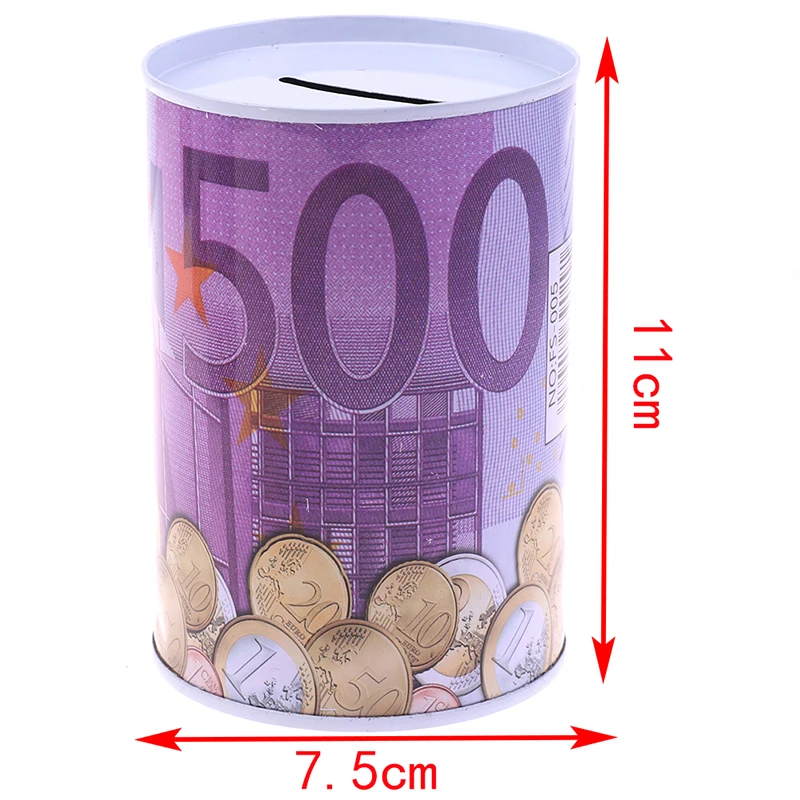 1PC Safe Cylinder Piggy Bank Euro Dollar Money Box Secure Personal Cash Storage Coin Deposit Boxes