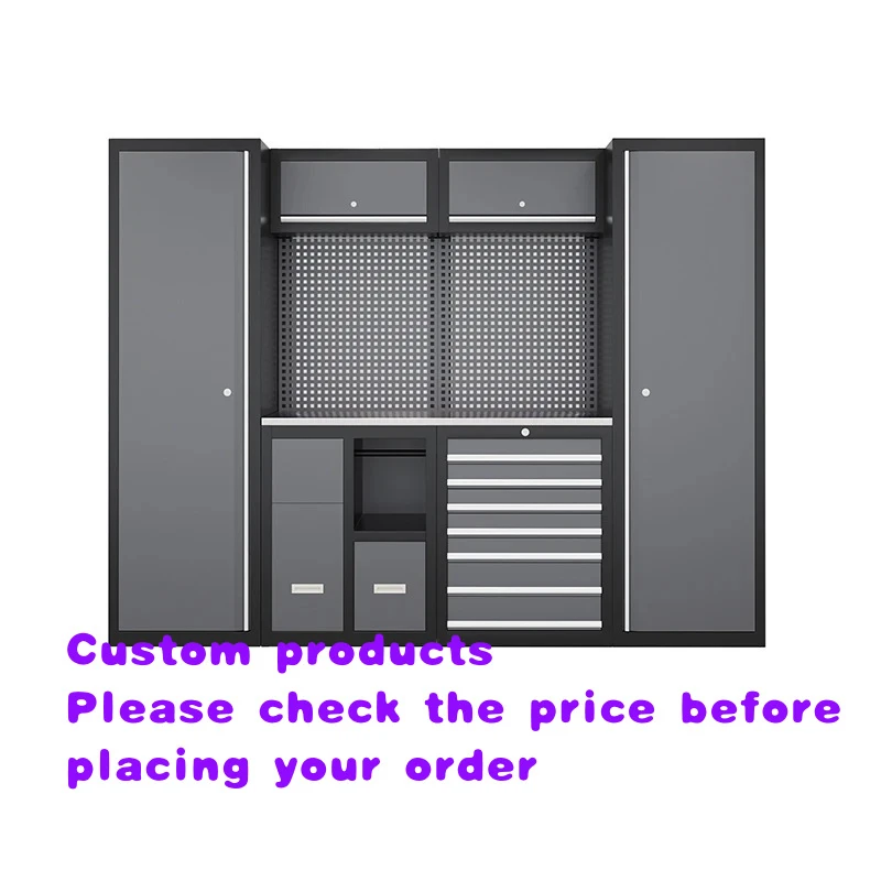 custom.4-Unit Combined Metal Cabinet with Multi-Drawer Workbench Workshop Use