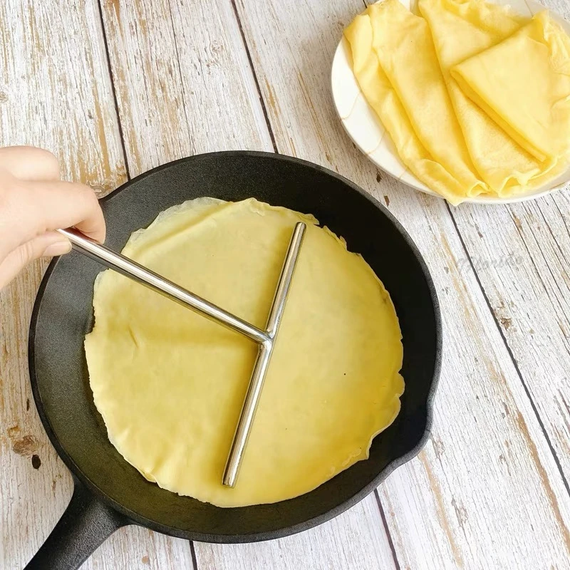 Esparcidor de crepé francés, herramientas para esparcir masa, panqueque de acero inoxidable, como masa para panadería, herramienta de cocina