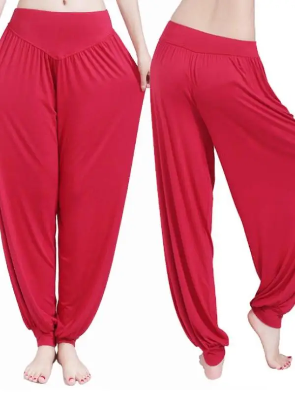 Pantaloni da yoga larghi a vita alta Pantaloni da lanterna da ballo Pantaloni lunghi da strada Materiale sottile Primavera 2023 Tendenza moda