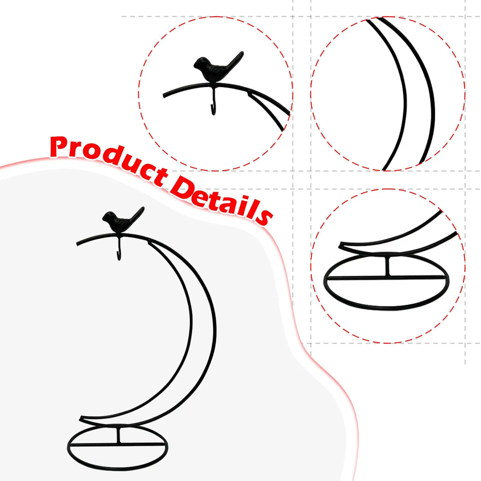 Micro Landscape Rack Glass Bottle Hanging Holder Sturdy Iron Stand Terrarium Ornament Display Stand for Home Decoration Hotel