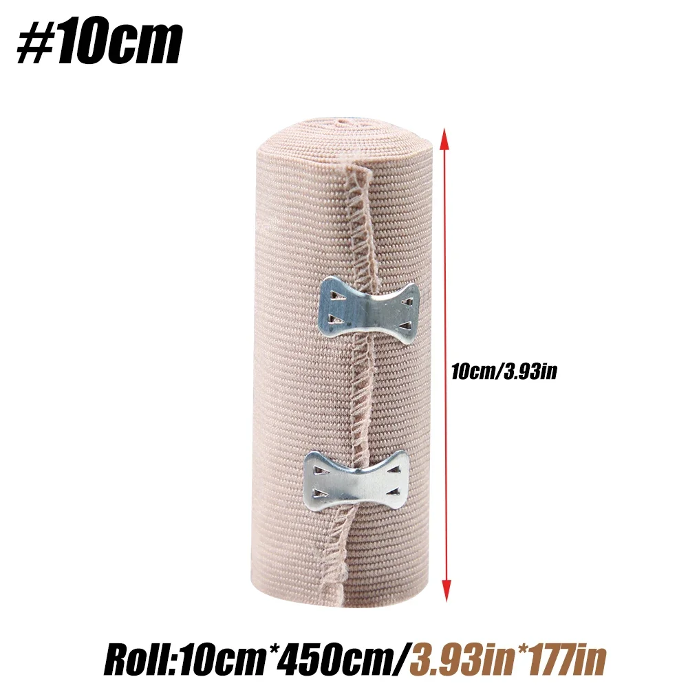 1 Rolle Kompression verband Wrap mit Clips,Sport Bandagen Tape für Knöchel, Handgelenk, Arm, Bein Verstauchungen Erste-Hilfe-Bandagen messen – Detail 3