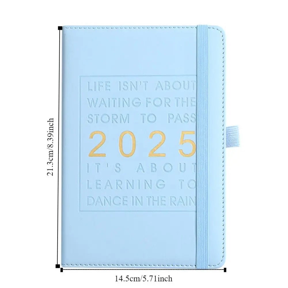ภาษาอังกฤษ 2025 Schedule Planner Notepad 12 เดือนจดบันทึก A5 Agenda Notebook Diary Notepad Time Organizer 365 วัน Notepad
