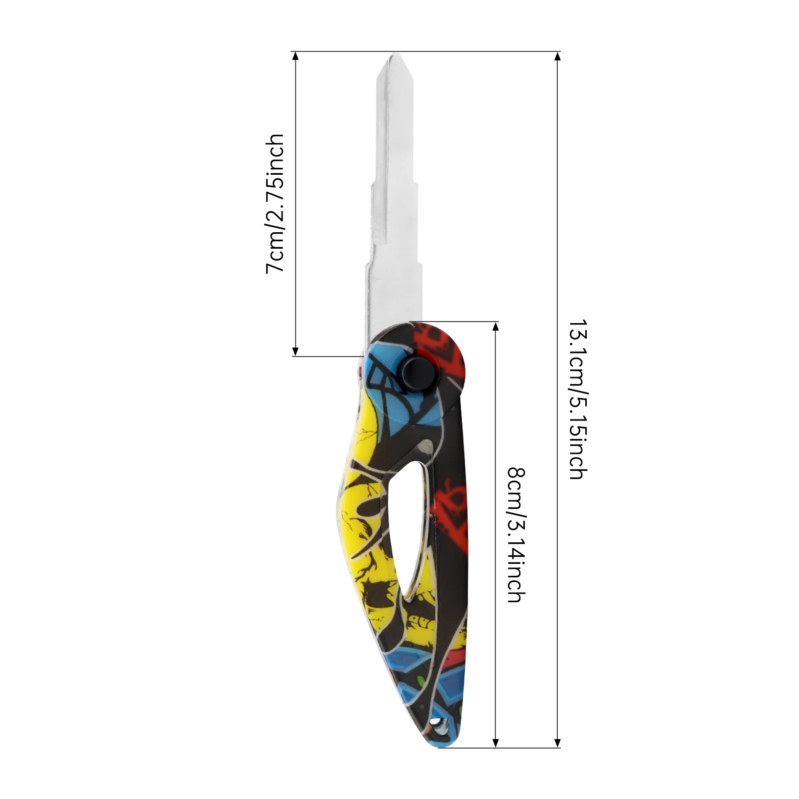 Universal Motorcycle Remodel Keys Embryo Graffiti Folding Key Head Automatic Bouncing Keychain