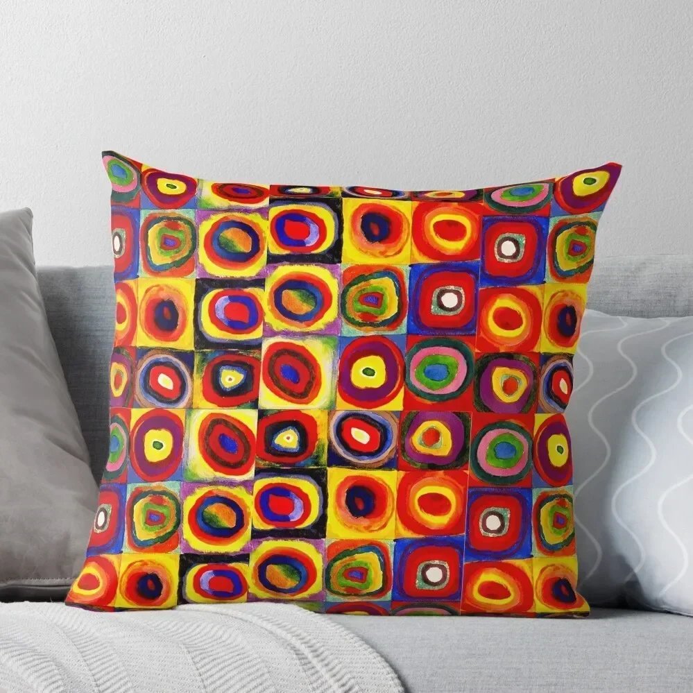 

Kandinsky Modern Squares Circles Colorful Throw Throw Pillow pillow pillowcase christmas supplies Luxury Pillow Cover