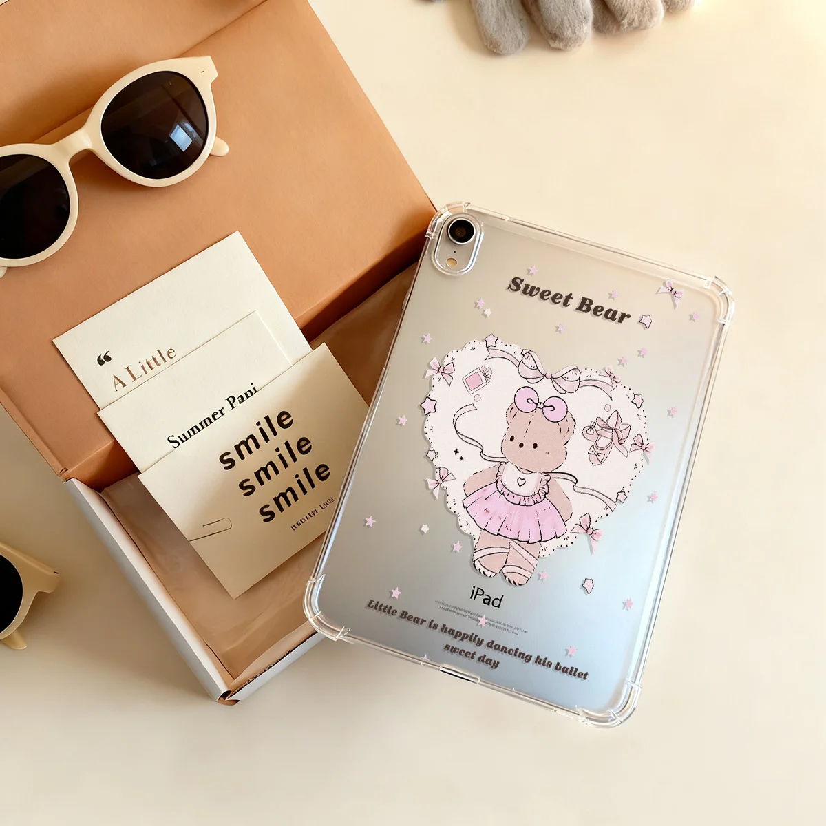 Cute Bear Clear Case For iPad Pro 12.9 13 11 inch 9.7 iPad 11 10.9 6 5 10.2 4 3 2 Mini 7 6 5 4 3 2 1 Air 13 11 2 Fundas Capa