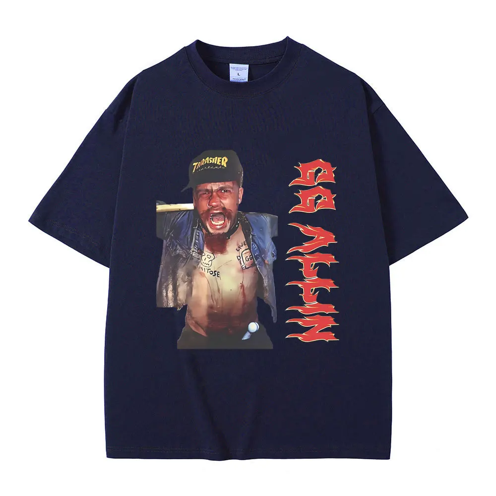 Limited Vintage Punk Rock GG Allin Graphic T Shirt Men Women Fashion Casual Oversized Tshirt Male Pure Cotton Harajuku T-shirts