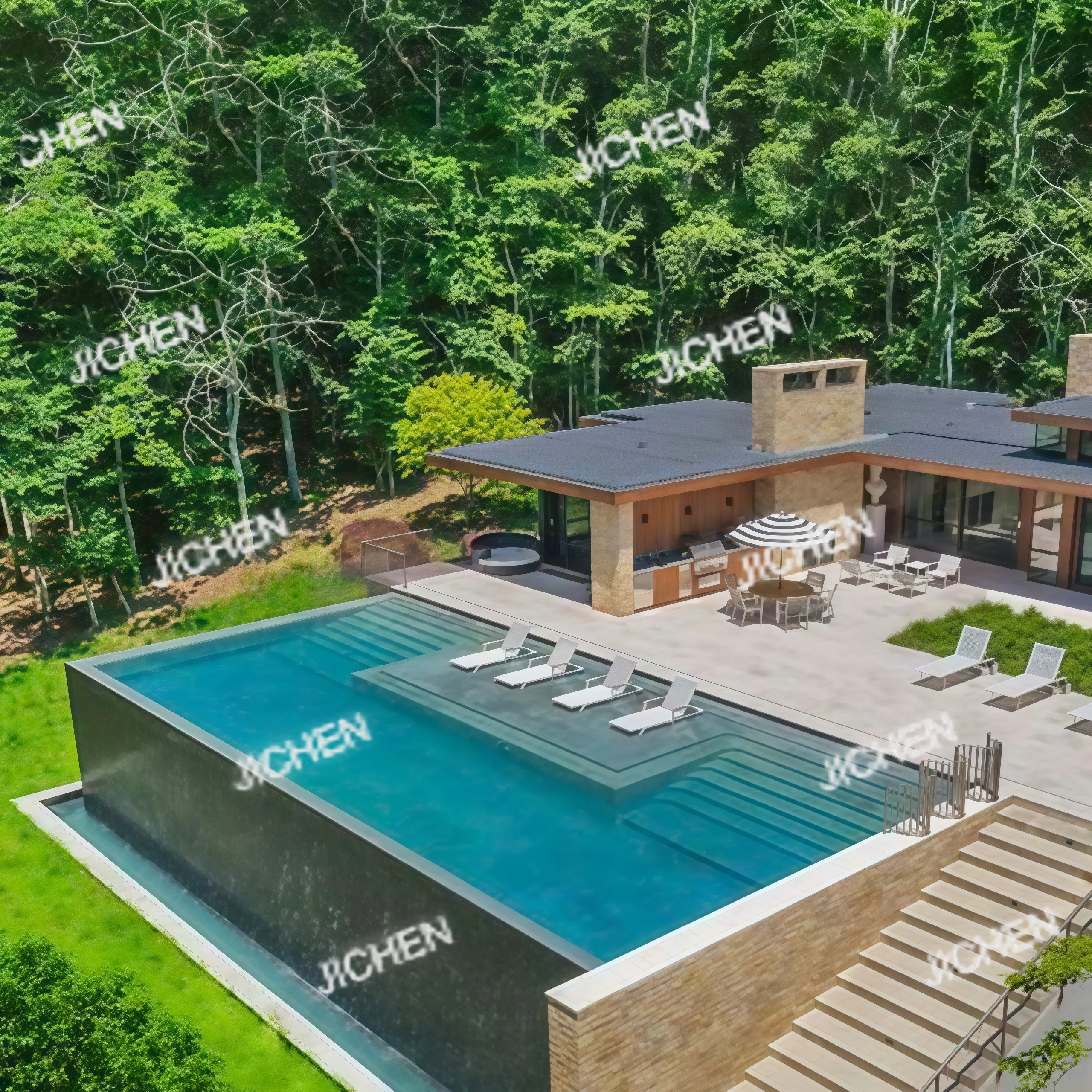 Piscina de Contenedor Personalizada JC de 20 pies, Piscina de Acrílico, Fibra de Vidrio y Madera, Spa, Piscina de Inmersión Caliente, Piscina de Lujo para Jardín Exterior, Piscina Elevada, Depósito