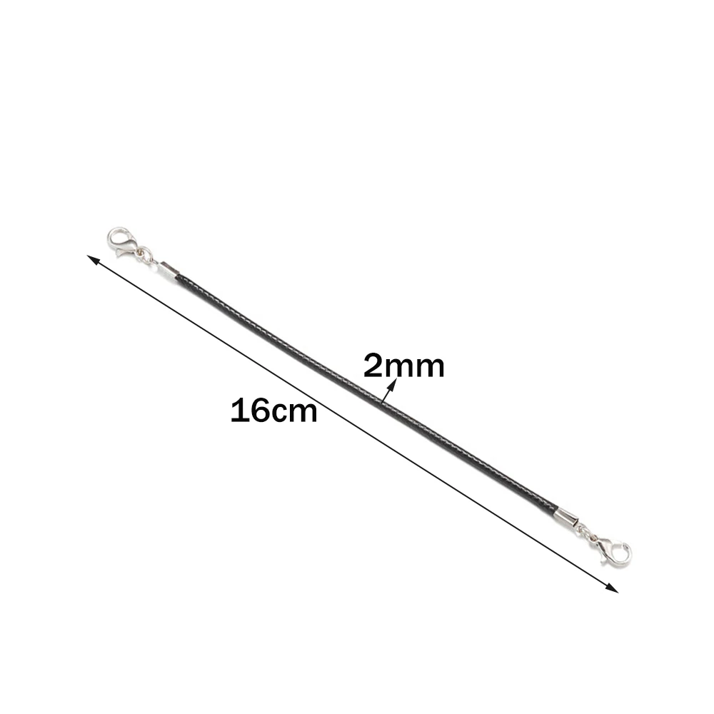 10pcs 16cm Waxed Bracelet Cord Rope Thread String with with Double Lobster Claw Clasp For Diy Keychain Pendant Jewelry Findings