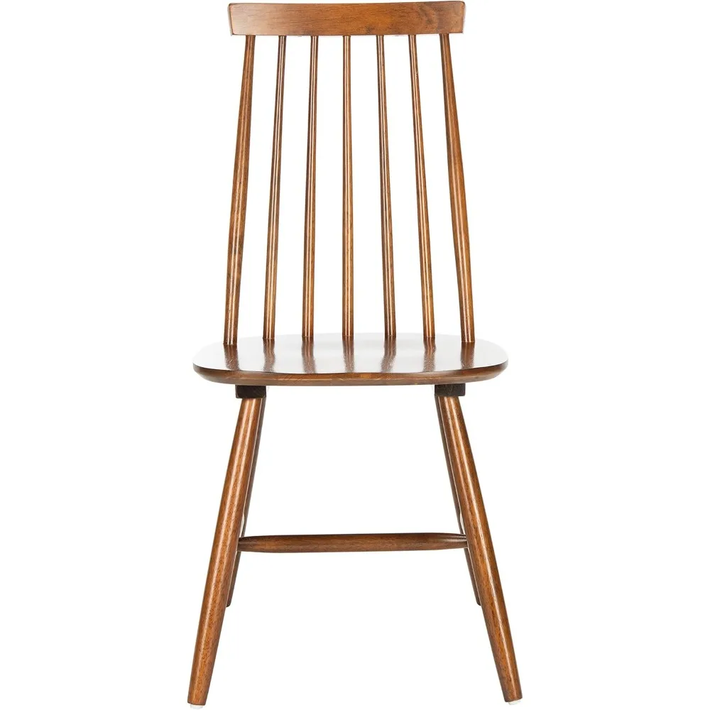 كرسي بظهر مغزل بني من خشب الجوز على طراز المزرعة من بريام لغرفة المعيشة ولمسات الطعام