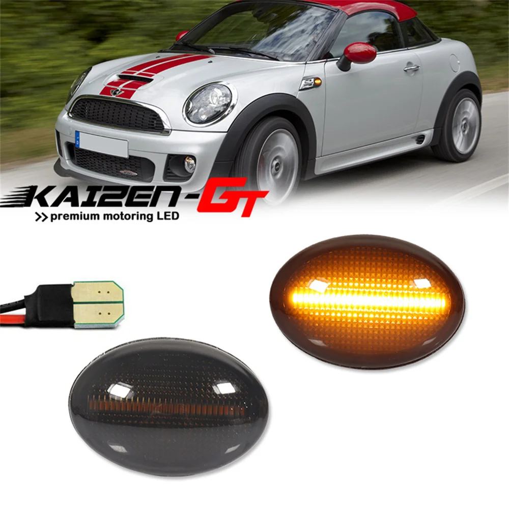 Smoked / Clear / Yellow Lens Amber LED Front Fender Side Marker Turn Signal Lights For Gen 2nd MINI Cooper R55 R56 R57 R58 R59