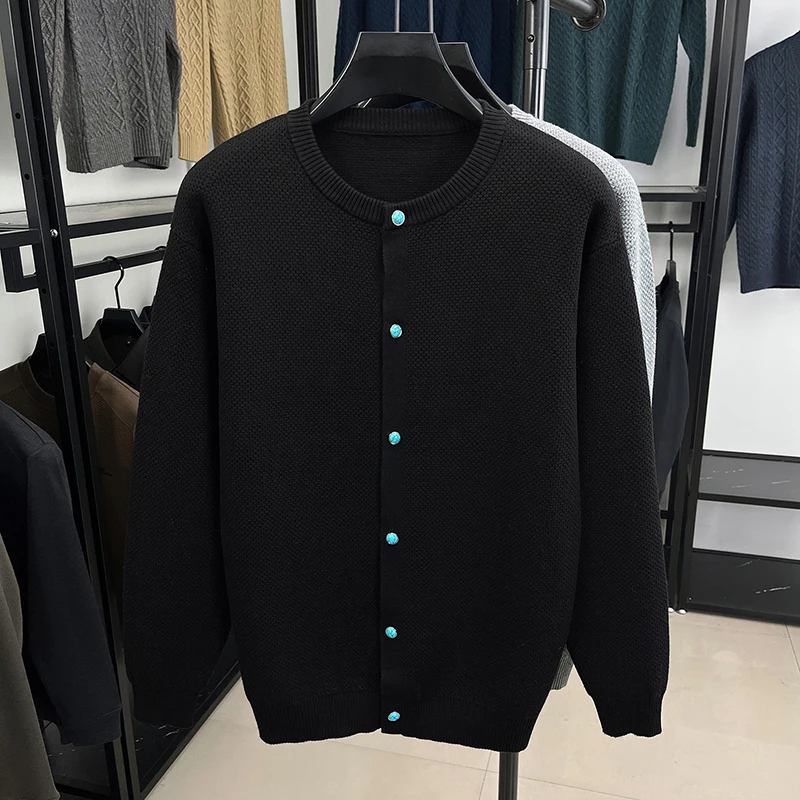 Men's Knitted Cardigan Round Neck Button down Sweater Casual Fashion Autumn Winter Warm Comfortable Versatile Classic Men's Wear