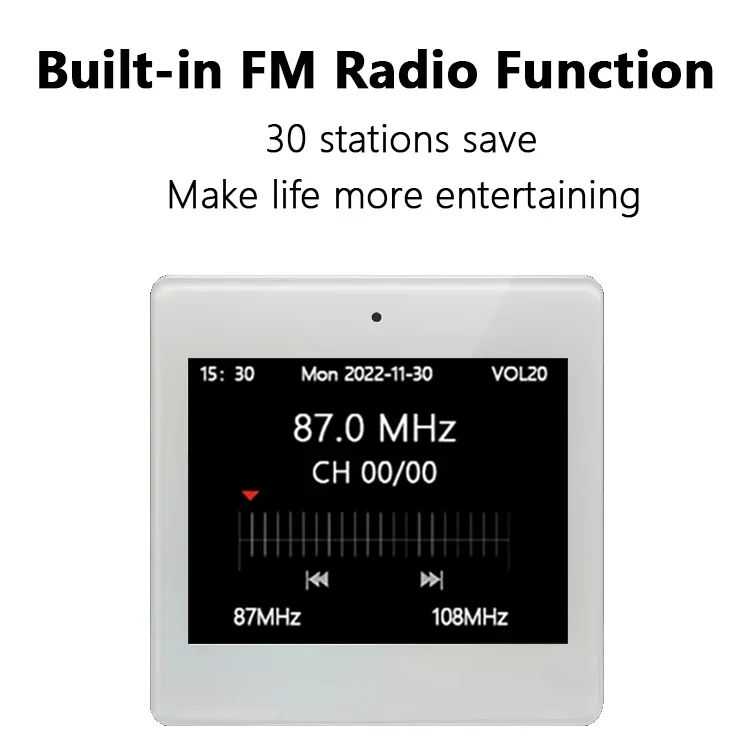 Wzmacniacz ścienny Bluetooth inteligentny domowe Audio Mini ekran dotykowy 4*25W dźwięk radia Panel muzyczny System PA głośnik sufitowy głośnika