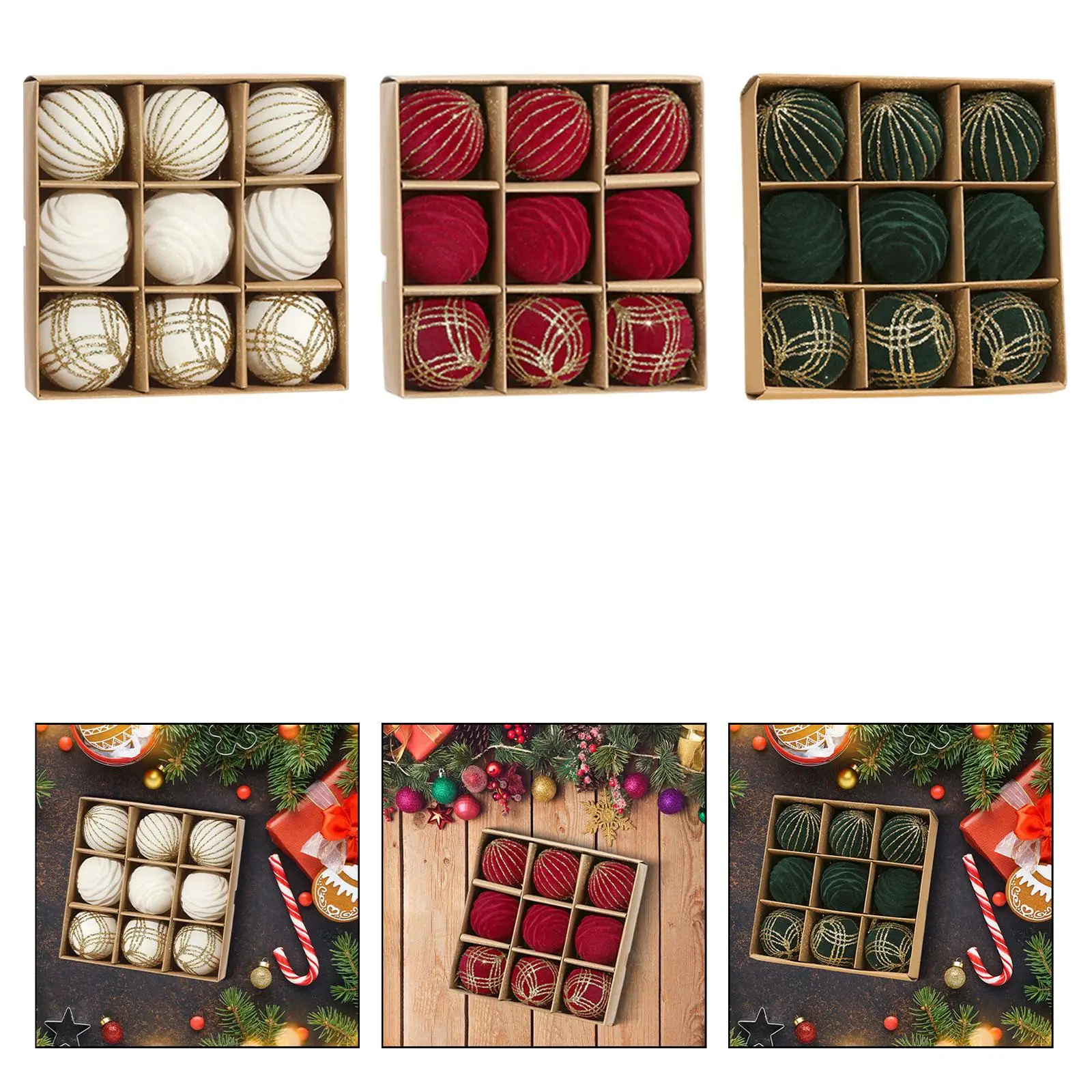 

Бархатные рождественские шары 6 см флокированные пластиковые украшения праздничные декоративные безделушки для рождественской елки аксессуары для дома