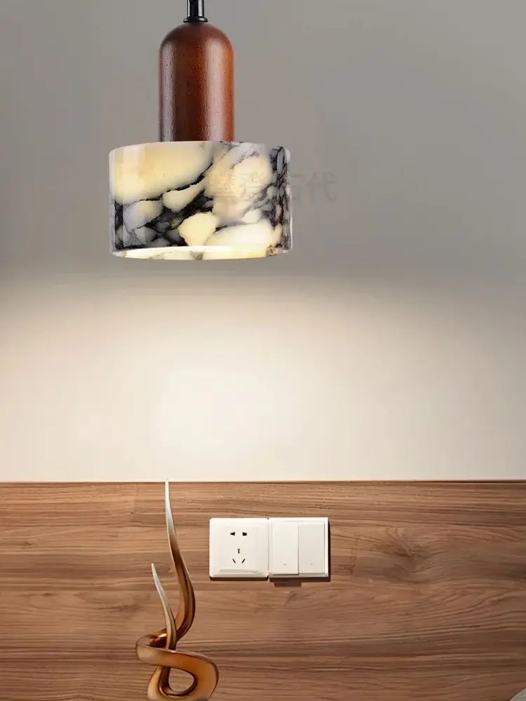 Moderne Runde Marmor LED Pendelleuchte für Wohnzimmer Schlafzimmer Küche Esszimmer Flur Deckenlampe Minimalistisch