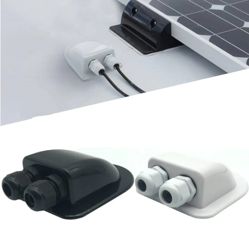 Double Wire Entry Gland Box Solar Panel Roof Wire Entry Gland Box Cable Motorhome White Double Hole RV Yacht Car Accessories New