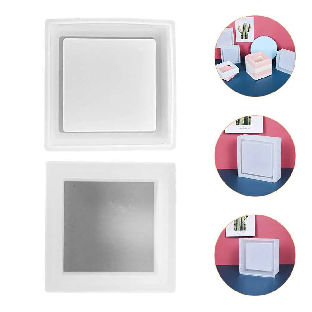 1 Juego de moldes para cajas de almacenamiento DIY, material de silicona, alta flexibilidad, fácil de limpiar, herramienta creativa para manualidades, para hacer cajas únicas