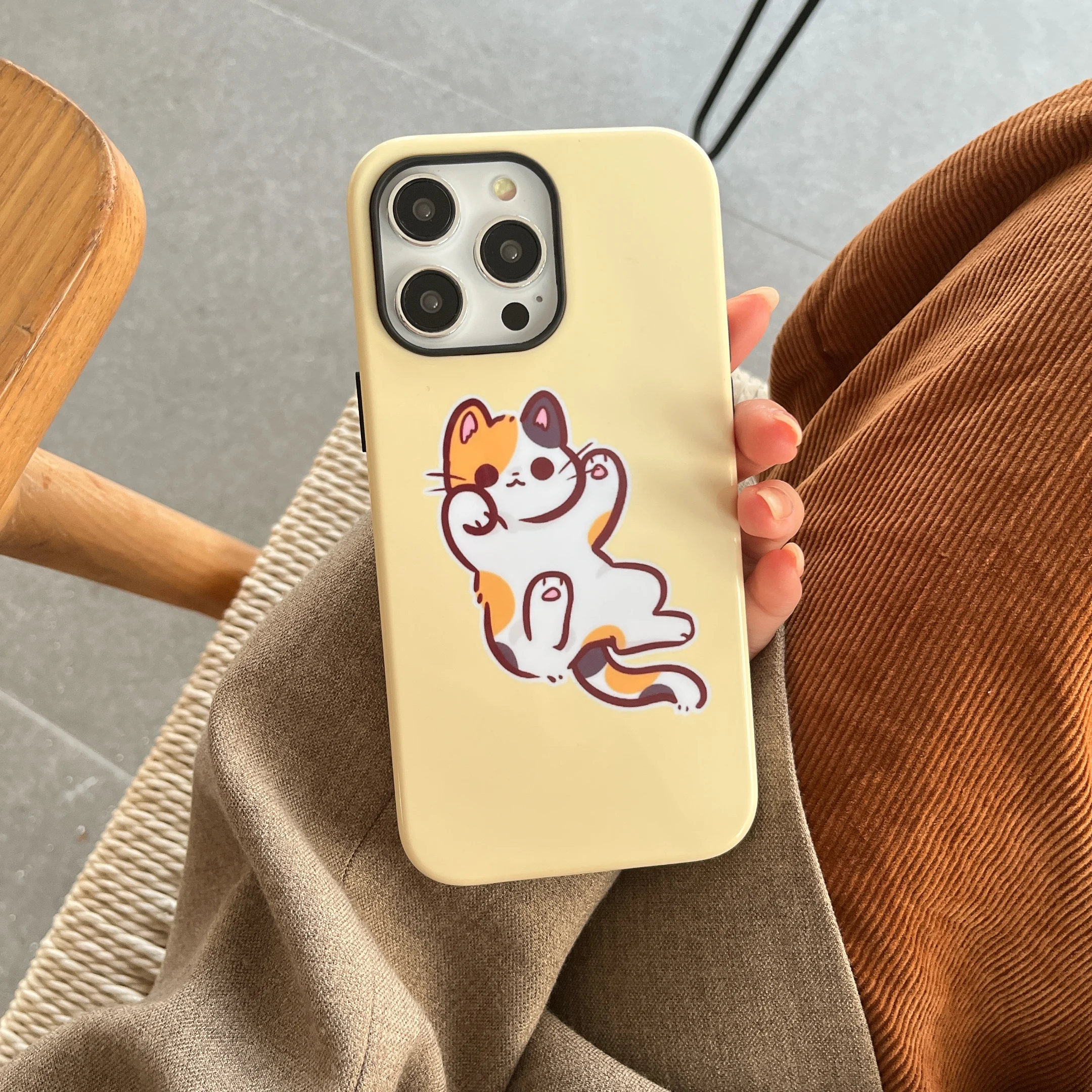 Cute kitten Inclusive Magnetic Phone Case Two-In-One Film Protective Shell For iPhone 15 14 13 12 11 Pro Max Plus Mini