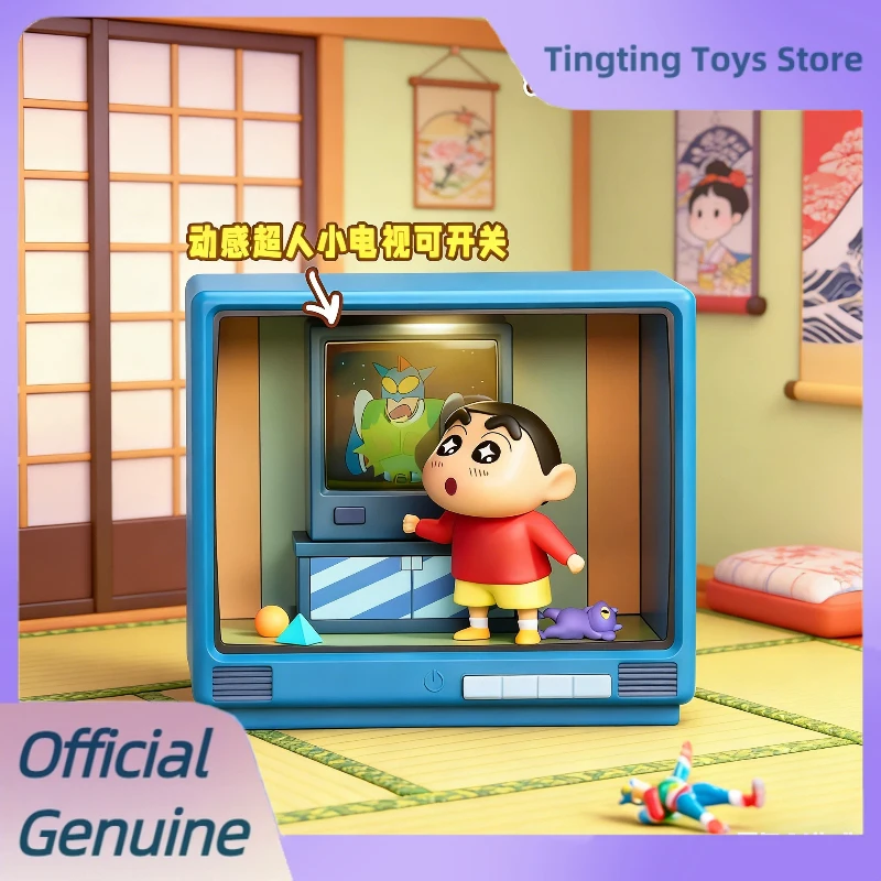 

Genuine Crayon Shin Chan Vintage Tv Series Figure Blind Box Toys Cute Collectible Anime Mystery Box Desktop Decor Model Gifts
