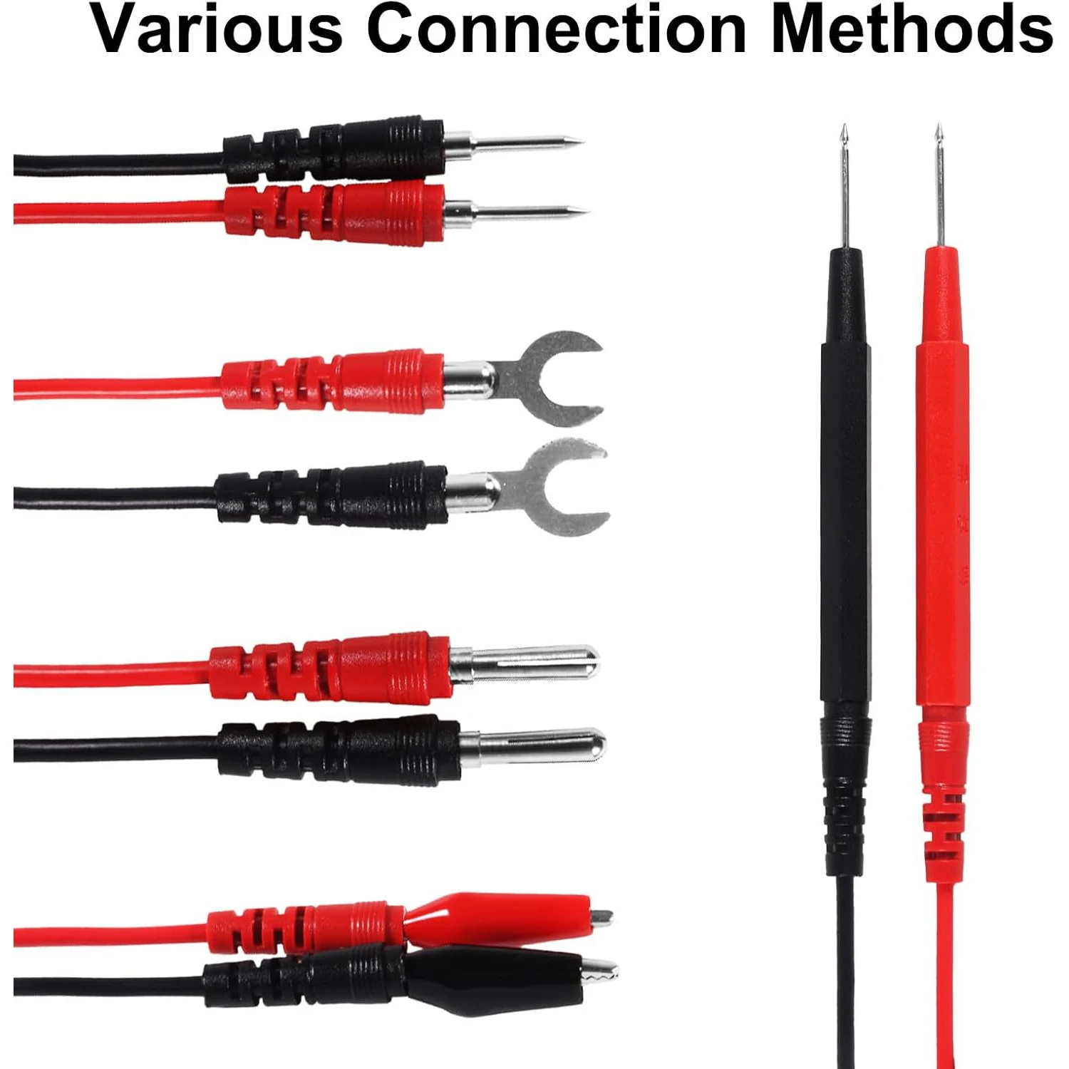 16PCS Multimeter Test Leads Kit Replacement Test Wire Set + Alligator Clips Banana Plugs Test Probes Banana Plugs for Multimeter