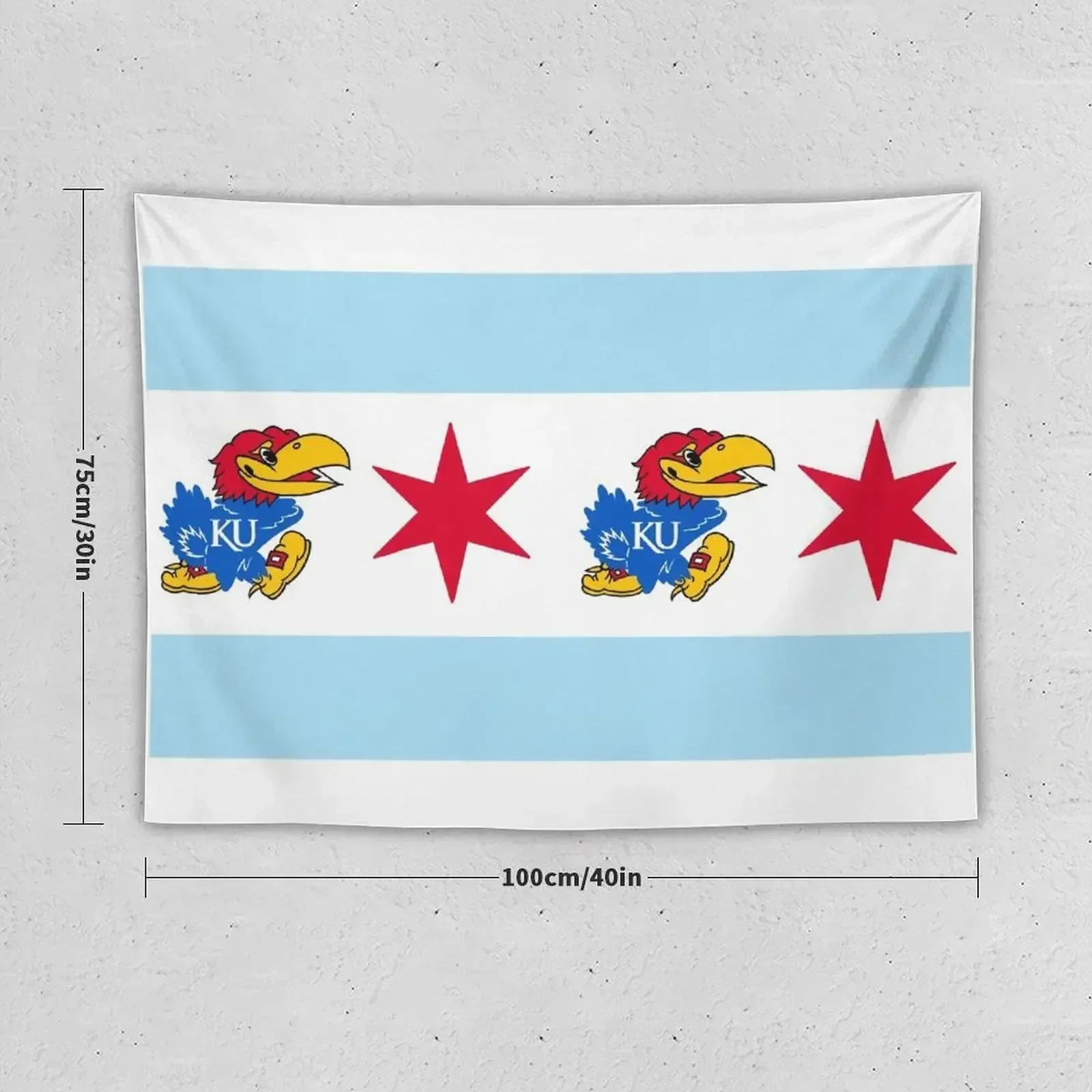 Chicago / Kansas University Jayhawk Flag Tapestry Decorative Wall Murals Decoration Wall Decor Home Tapestry