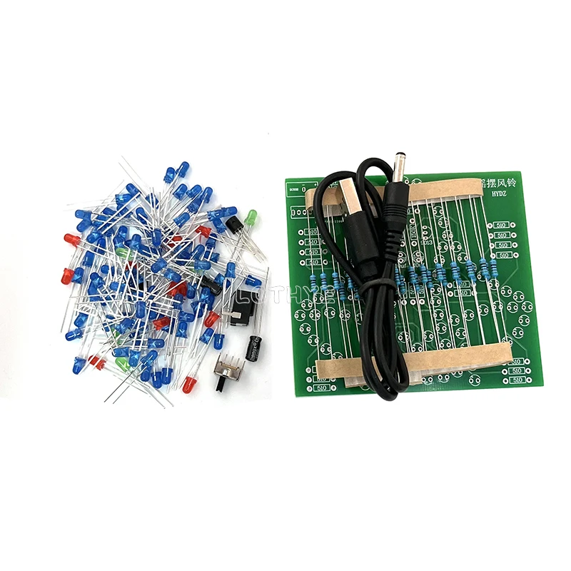 DIY Swing Wind Chime LED Electronic Wind Chime Flashing Light Soldering Circuit Board Kit