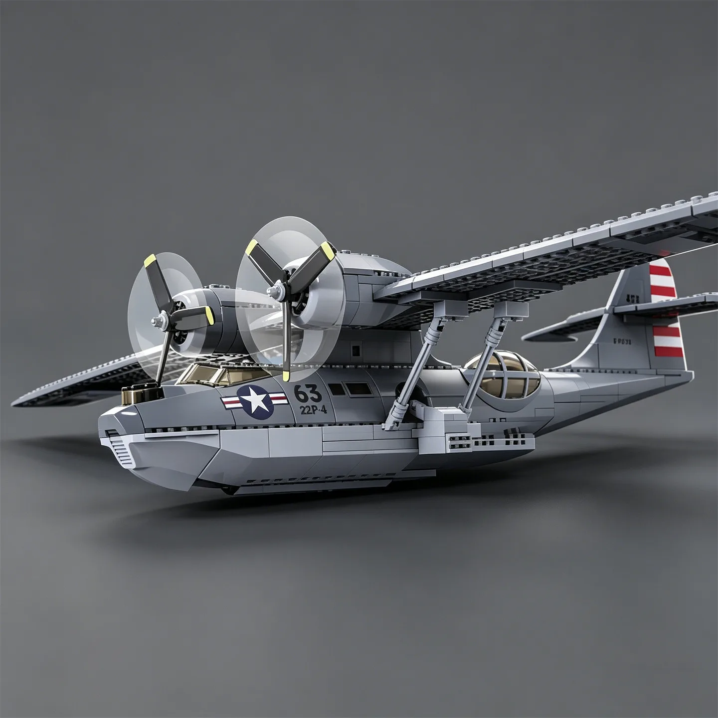 Ornamental Figurine Consolidated PBY-5A Catalina Multipurpose Seaplane Building Block Model: The Legendary Toy