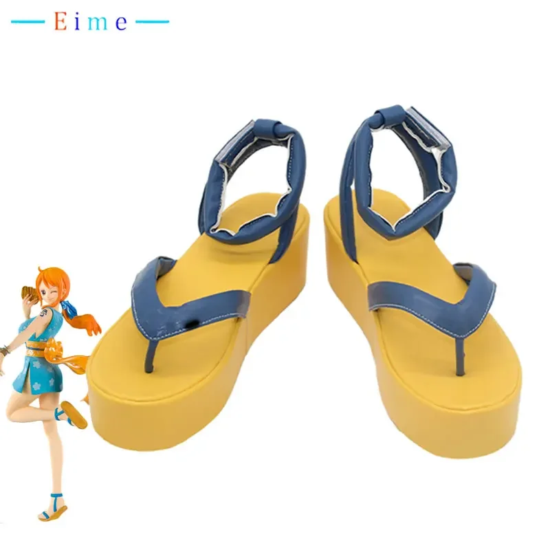 Nami Cosplay Shoes Halloween Carnival Boots PU Leather Shoes Slippers Anime Sandle Accessories Cosplay Props Custom Made