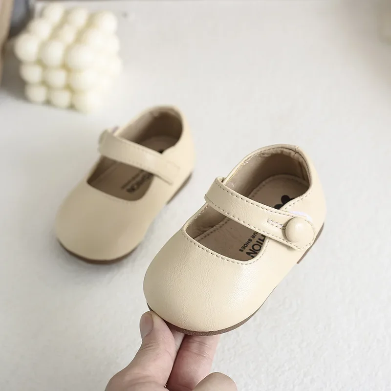 여아구두kids Shoe Girls Shoe2023 New Leather Shoes Baby Shallow Mouth Princess Shoes Soft Shoe Child Girl Flat Bottom Shoes Baby Boy