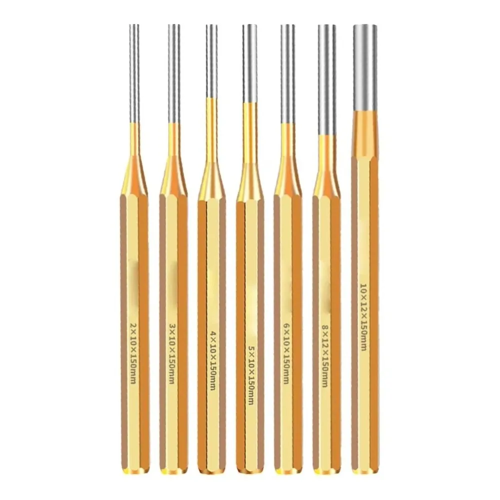 1pcs New 2/3/4/5/6/8/10mm Brass Punch Remover 150mm Roll Pin PunchTool Heavy Duty Chisel For Machinery Maintenance Cone Punch