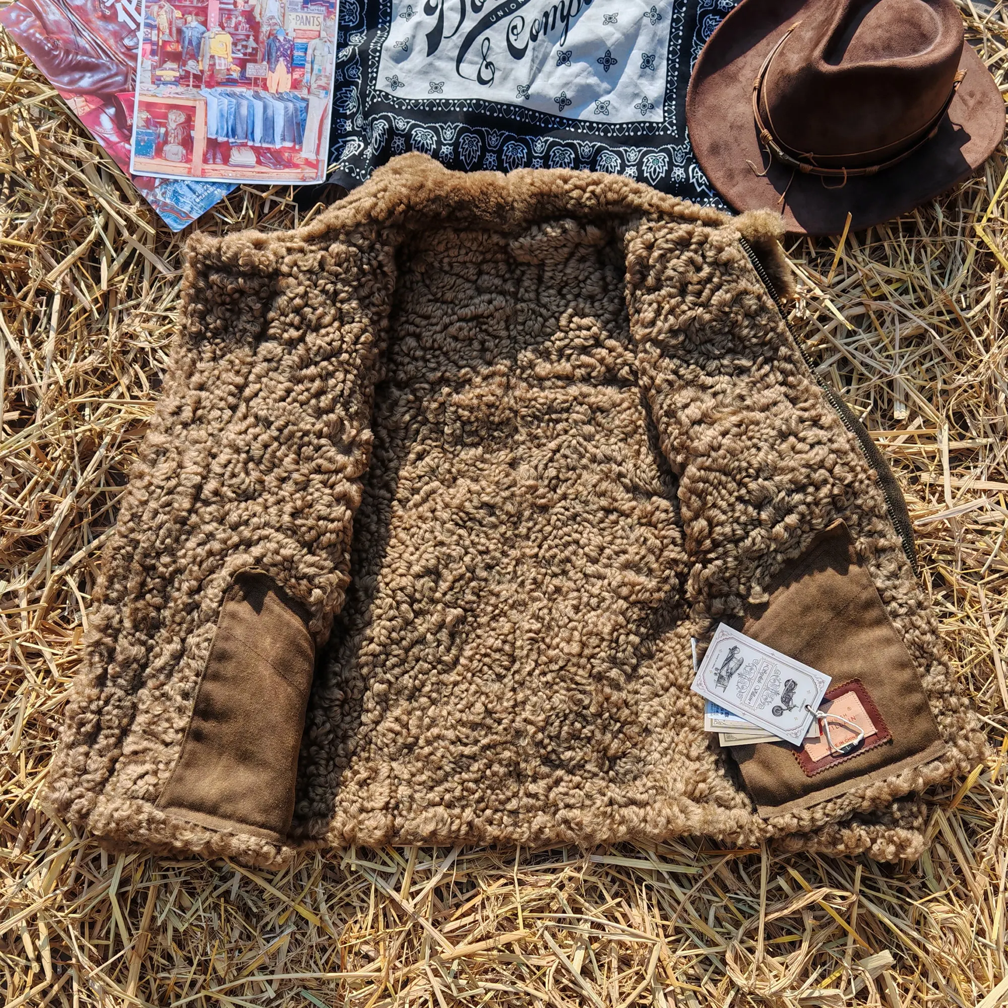 Picture 6: Dark Brown Winter Shearling Jacket Men Retro Vintage Style Plus Size 6XL Genuine Natural Thick Sheepskin Military Flight Coat