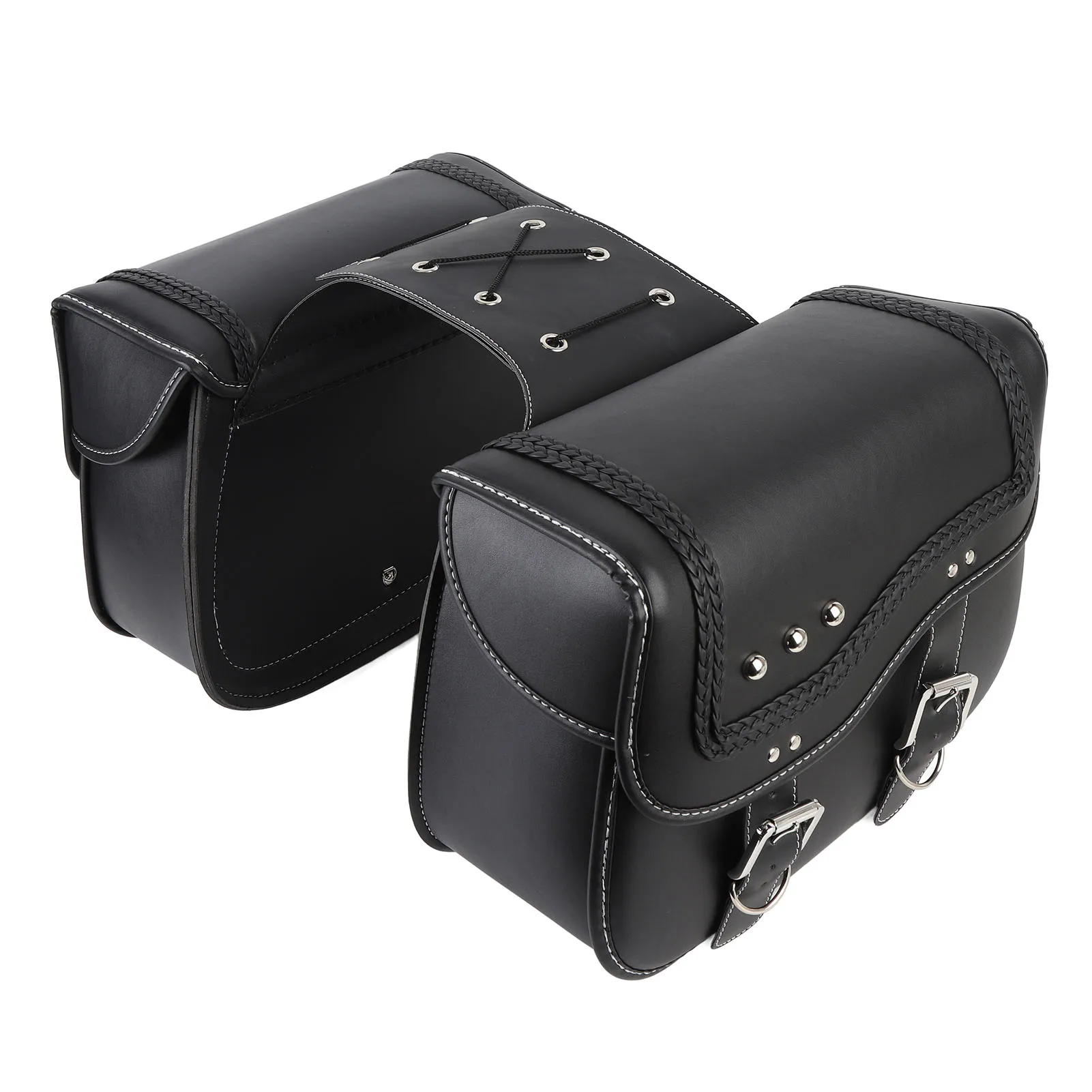 

Мотоциклетные седельные сумки емкостью 30 л, водонепроницаемые боковые сумки для багажа из искусственной кожи, универсальные, подходят для мотоциклов