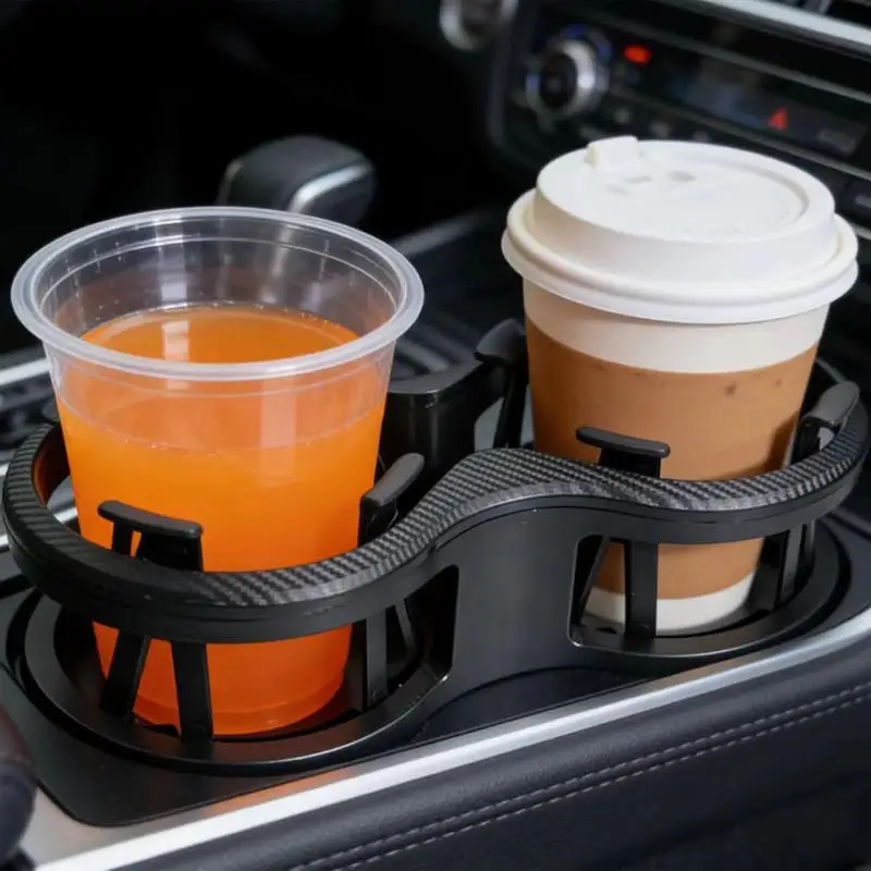 [C] Car Cup Holder Expander 2-in-1 Dual Cup Holder Adapter Adjustable Car Drink Holder Organizer Auto Interior Accessories