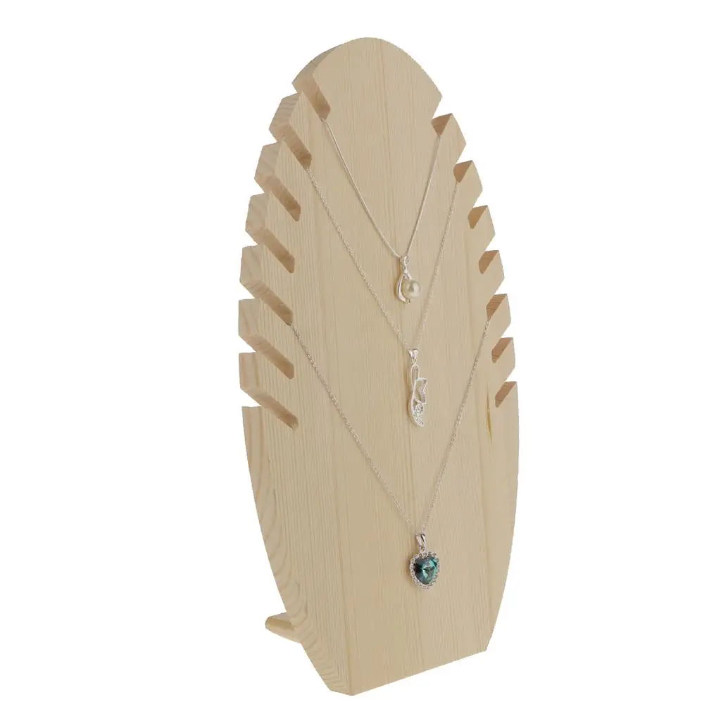 Necklace Holder Display Stand Wood Flame Design Jewelry Organizer Chain Showcase Rack for Home Decor Gift for Friends