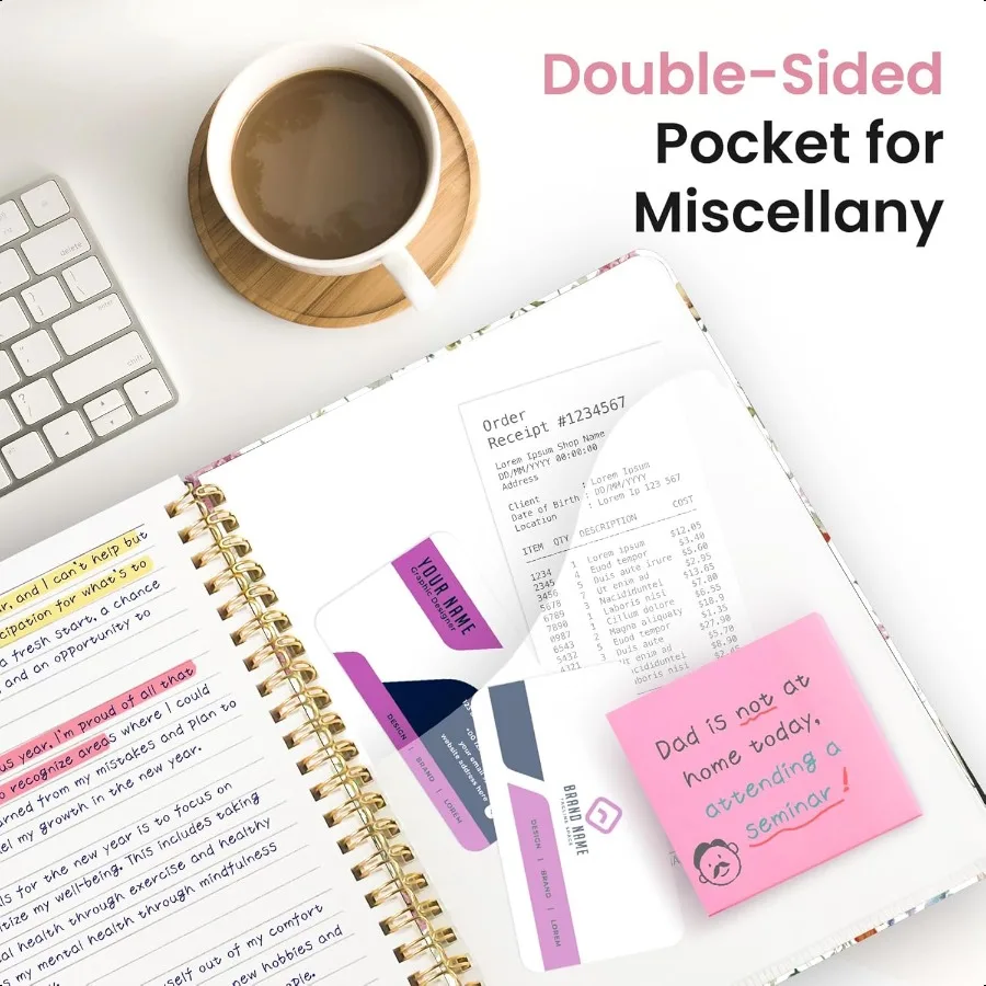 دفتر ملاحظات حلزوني للنساء دفتر ملاحظات مبطن بغلاف مقوى جميل للعمل ملاحظات تدوين مجلة جمالية لطيفة للكتابة 140 ص #5