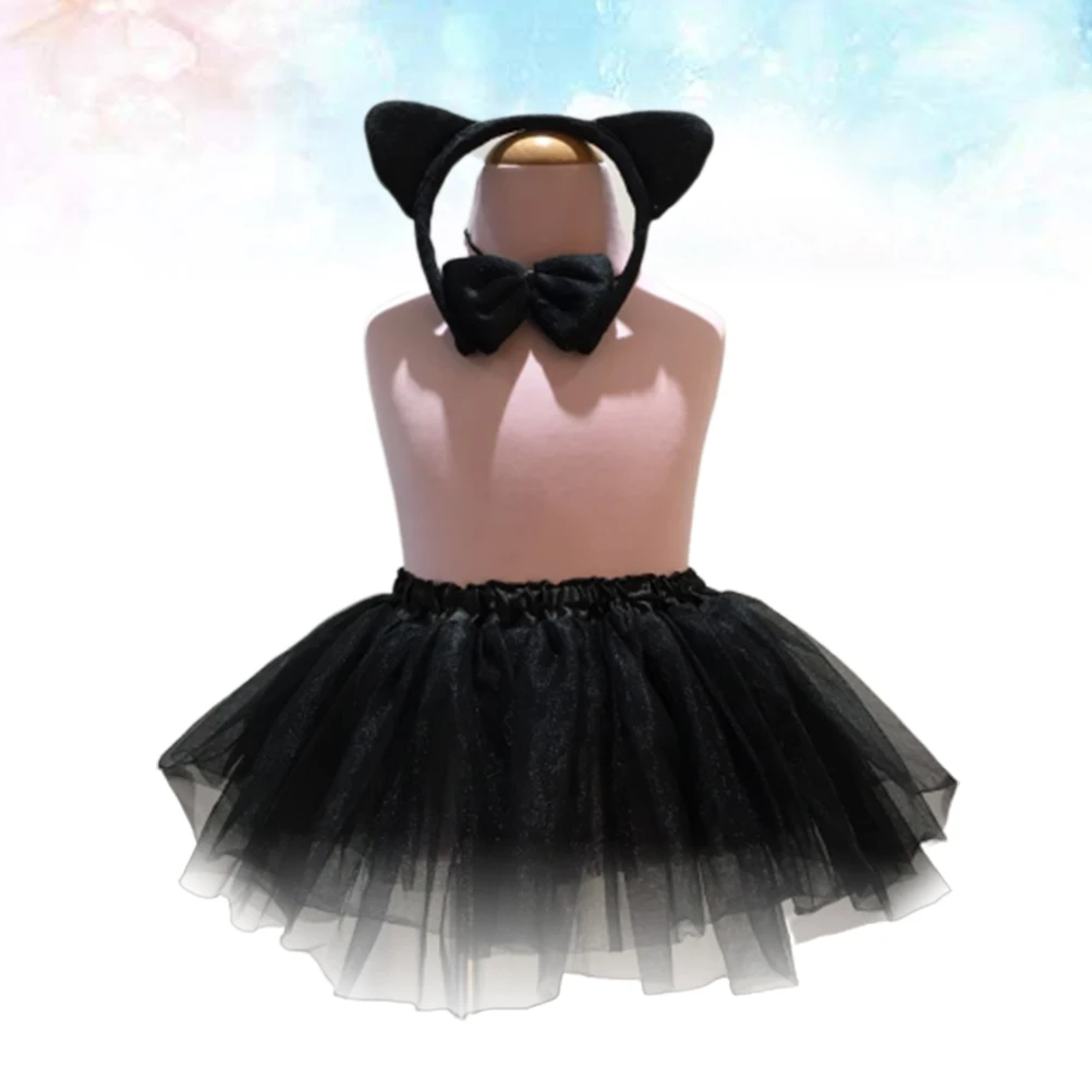 

Cat Costume Set Kids Cartoon Costumes Party Cosplay Suit Soft Durable Skirt Tails Halloween Christmas Events