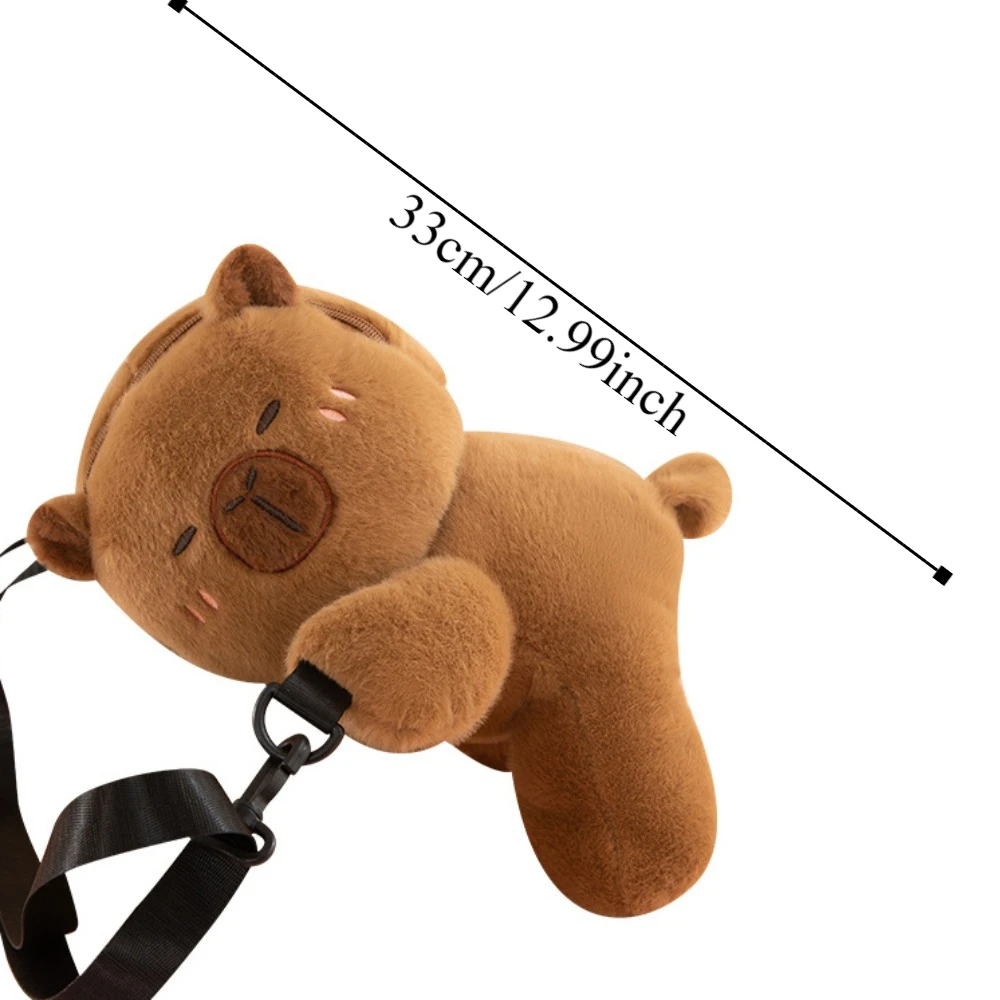 Creative Plush Toy Capybara Crossbody Bag Bear Lamb Children Backpack Doll Dog Animal Shoulder Bag Girls