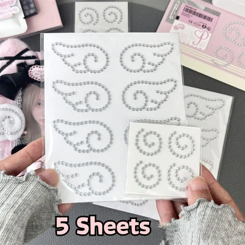 

3D Wings Fish Cakes Acrylic Crystal Stickers Kids DIY Decoration Self Adhesive Jewel Crafts Sparkly Rhinestone Stickers Gift