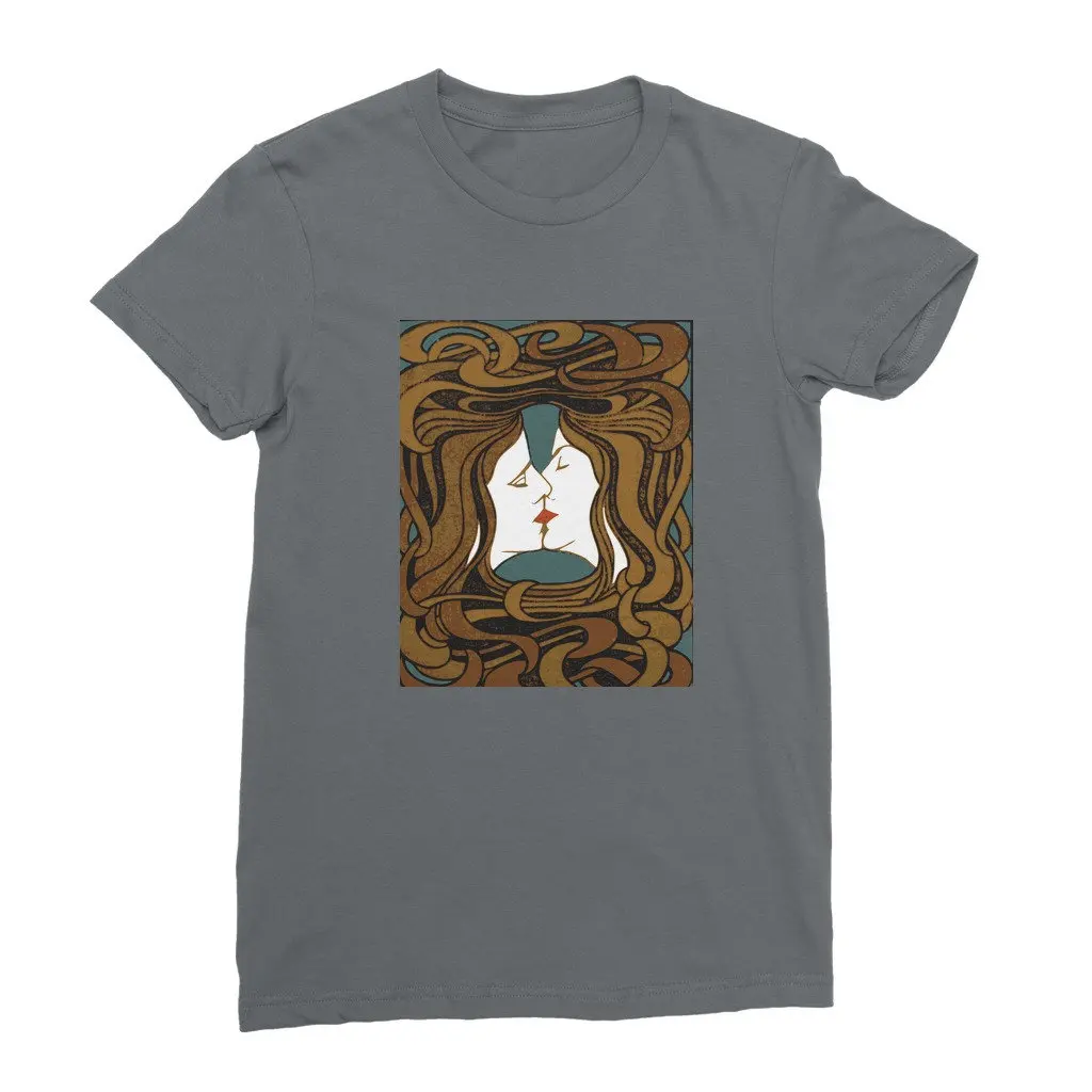 Girls Kissing Art Nouveau Classic Women's T-shirt