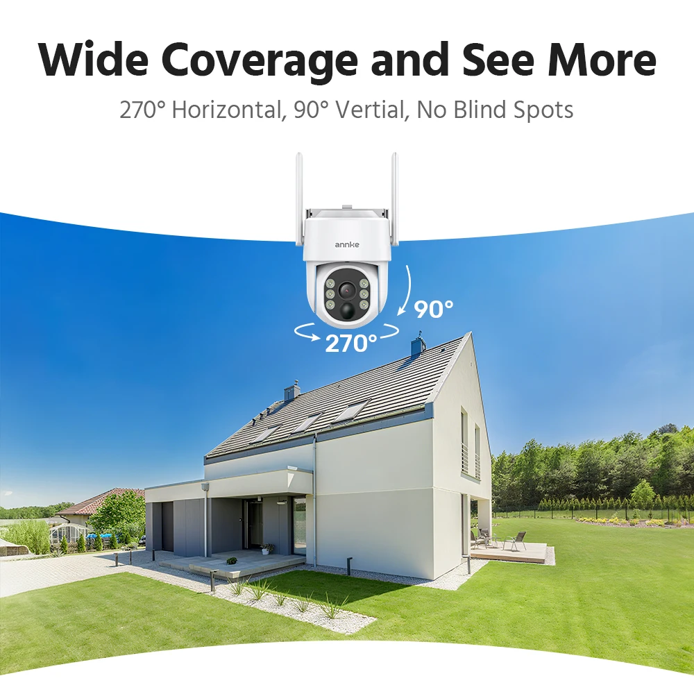 Annke 4MP zonne-beveiligingscamera's 4CH Draadloze NVR 4mm kleur nachtzichtcamera Audio 2.4G 5.8G dual-band WiFi IP Camera Buiten